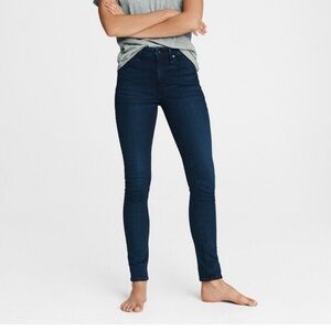 Rag & Bone | High Rise Ankle Skinny Jeans in Indigo Dark Wash | 25
